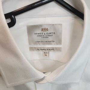 Hawes & Curtis White Formal Dress Shirt 15.5 34